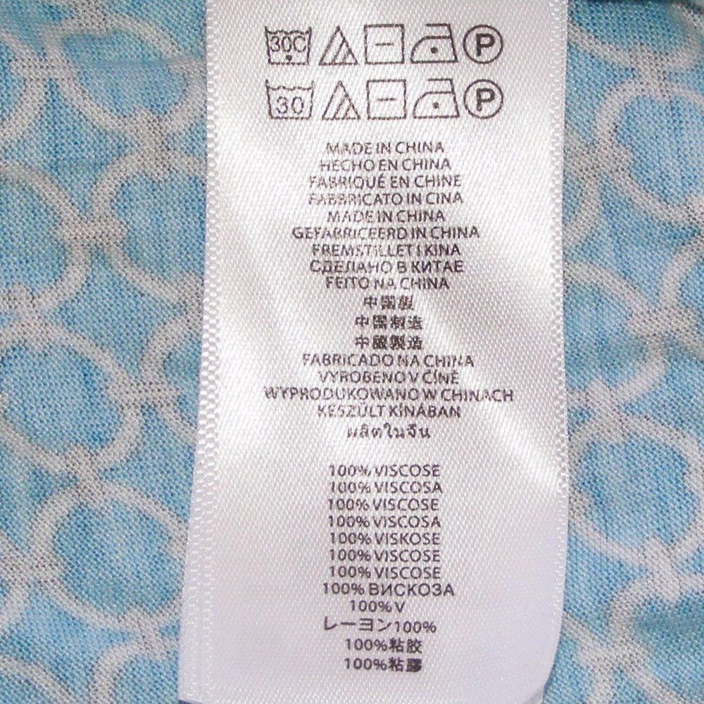 MICHAEL KORS Blouse/Top, XS, LOGO, Blue Interlinked Chains print, MK - Picture 9 of 11